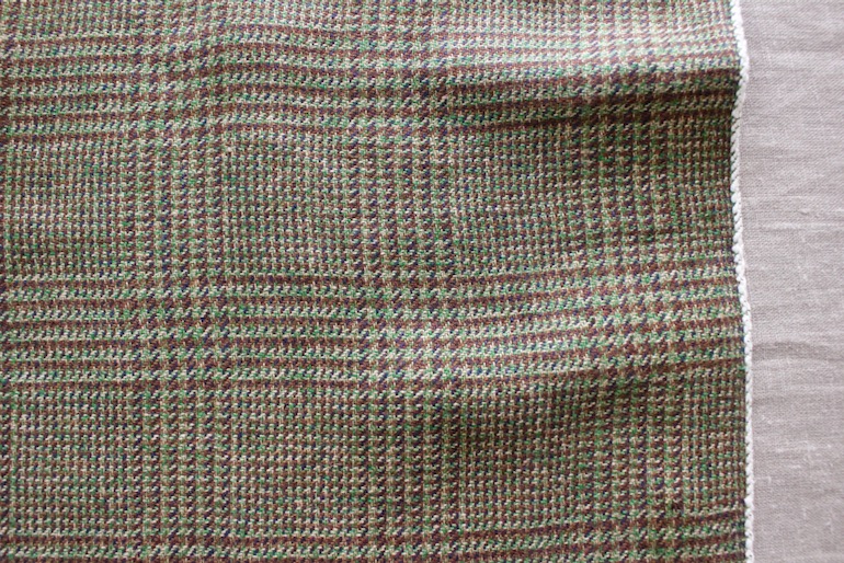 LINNETヘンプグレンチェック色多彩No.16<br />C#5緑紫